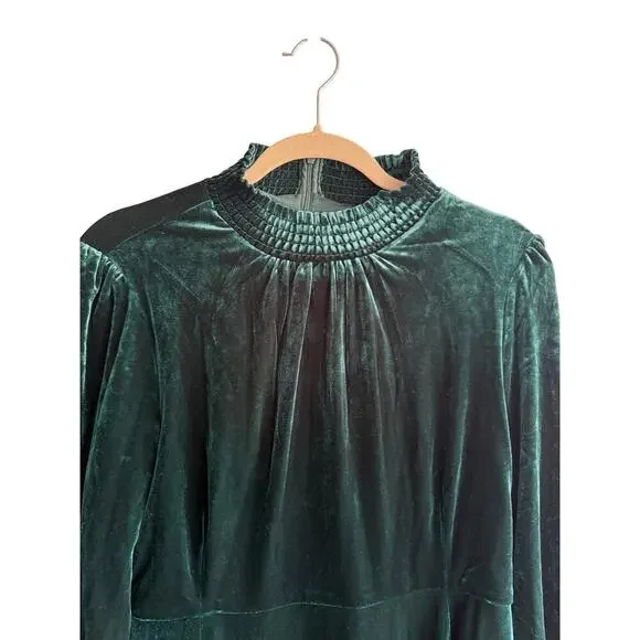 Baltic Born Tina Green Velvet Knee Length Long Sleeved Dress sz XL NWT - Picture 7 of 8